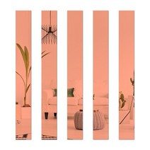 벽거울 욕실거울 셀프 접착 10pcs 미러 표면 3D 아크릴 스트립 벽 스티커 거실 TV 다시 드롭 DIY 아트 천장, 06 Rose Gold_05 5cm