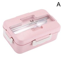도시락 숟가락 밀 짚 보관 용기 학교 사무실, 한개옵션1, 03 Pink