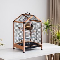 앵무새장 새 집 앵무새 아크릴 새장, 스탠다드+주전자+그네+구름사다리+코코넛껍질둥지