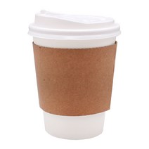 12온스+흰색개폐+무지홀더100개 테이크아웃종이컵세트, 단품, 단품