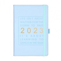 데일리 노트 그레이트 월 인덱스 북마크 로프 2023 A5 영어 버전 의제 플래너 노트북 사무용품, 02 Light Blue