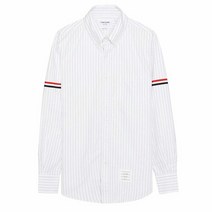 톰브라운 명품톰브라운 남성 스트라이프 암 로고 코튼 셔츠 화이트 컬러 MWL301A F001 3