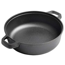 스타우브 더블핸들 원목뚜껑 주물 철팬 무쇠 브런치 팬 펜, 깊어진 직경 28cm+유리 덮개