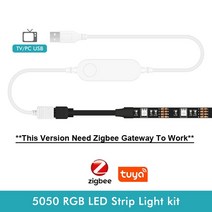 스마트 지그비 USB Led 조명 투야 와이파이 RGB led 스트립 dc5 v 5050 TV 백라이트 알렉사 구글 홈으로 작동, Zigbee Version, CHINA, 2M Kit
