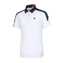 볼빅 남성 컬러 배색 반집업 반팔 카라 티셔츠 VMTSK403_WH