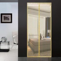 부속자재 건축 홈 개조 핸즈프리 마그네틱 모기장 도어 스크린 메쉬 자동 폐쇄 모기 곤충 플라이 버그 커튼 네트 사용자 정의 크기, 120X220cm, Beige