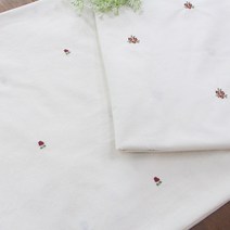 수피아코코 광목 꽃 자수 원단 대폭 광목 원단 자수 원단, 한송이