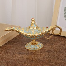 1PC 알라딘 램프 전통 할로우 아웃 페어리 테일 매직 알라딘 소원 램프 차 주전자 빈티지 레트로 홈 인테리어 액세서리, 바이올렛