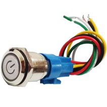 산업용 보트 용 DC3V-6V 16mm 녹색 Led 라이트 자동 잠금 푸시 버튼 스위치, 구리
