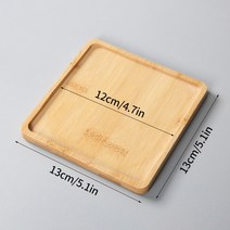 대나무 화분 트레이 창의적인 접시 식물 홀더 홈 데코 미니 스탠드 다육 10 가지 스타일, 07 Square-13cm
