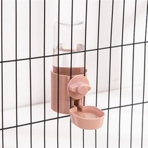 애견왕 애완 동물 피더 케이지 자동 걸이식 그릇 물병 음식 용기 디스펜서 강아지 고양이 토끼 새 먹이 제품, [03] pink water bowl