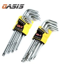 만능 육각렌치 9PCS 볼렌치 L형 별렌치 중형 세트, 육각 별렌치 9p 중