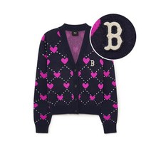 MLB 엠엘비 여성 하트 전판 크롭 가디건 BOS D.Navy 3FKCH0234-43NYD