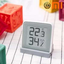 스토리링크 샤오미 신생아 온습도계 디지털 아기 스마트 실내 미니 온도측정기 건전지포함, 샤오미 온습도계(E-INK타입/거치대포함), 화이트