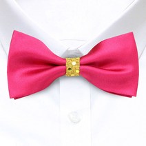 타이타이 마젠타핑크 스팽글 포인트 실크필 새틴 솔리드 NEW 성인용 보타이 CP1576