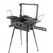 메이크업박스 전문가용 화장대 LED 미용 웨딩 조명, 19인치 블랙 이동식 파티션 패턴