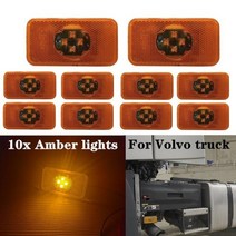 트럭화물차보조등 차폭등 후미등 테일램프 볼보 예비 부품 oe 20789440 12045mm 용 볼보 트레일러 라이트 emark 용 10x 앰버 e2 led 반사경 사이드 마커, 10pcs 호박색