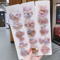 호호 15종 세트 아기머리핀 아동헤이핀 집게핀