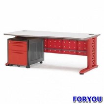 Foryou2766 퍼즐 일자형책상 컴퓨터책상 조립식책상 책상 책장 책꽂이, 레드 레드