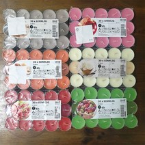이케아 SINNLIG 미니 향초, 30개, 레드가든베리