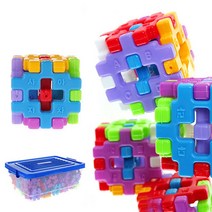 +[복스마켓]+_아하토이 꼬마 사각 블럭 200pcs + 보관함 포함 놀이 유아 장난감 어린이교구+[BOKS_MARKET]+