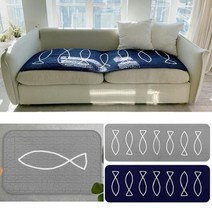 교회 사무실용 물고기패턴 면재질 쇼파패드 거실 커버