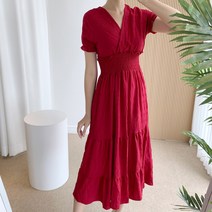 요시아나 [당일발송] 라라 허리 스모크 쉬폰 롱원피스 -3컬러