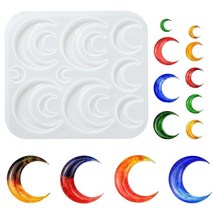 UR URLIFEHALL 곰 레진 실리콘 몰드 젤리 베어 에폭시 주얼리 주조 UV 비누 DIY 공예용 10개, 5pcs-130x117x8mm-moon resin si