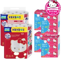 헬로키티 4겹 프리미엄 30롤 2팩 + 팝업티슈(핑크) 4팩, 단품