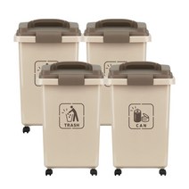 다용도 사무실 야외 4P 쓰레기통 30L 50L 솔보 인테리어휴지통 결합휴지통 화이트휴지통 예쁜 labinlab*587245167LK, 솔보휴지통50L_(아이보리1p브라운3p)