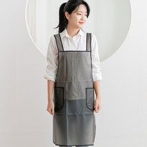 데코에버 바이야스 우레탄 방수 앞치마 H형, 블랙
