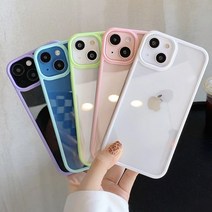 디앤나노 아이폰 케이스 테두리 포인트 투명 기본 심플 깔끔한 핸드폰 케이스