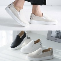 [애슬릿] 큐빅 장식 키높이 통굽 여성 슬립온 3.5cm