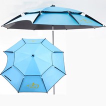 폴라도레 특대형 낚시 파라솔 우산 캠핑 야외 비치 각도조절가능 +폴라도레사은품증정(L)A12972ET, 06-B블루+이중의[220CM]