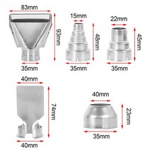 힛툴 열풍기 히팅건 재작업 납땜 스테이션용 범용 히트 노즐 35mm 직경 핫 블로어 5 개/세트, [01] 5PCS, 01 5PCS