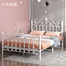 북유럽풍침대 프레임 슈퍼 싱글침대프레임 빈티지 핑크인테리어 더블 퀸 킹 엔틱, 1200mm x 1900mm, Fengbai높은꼬리+8cm3E환경보호