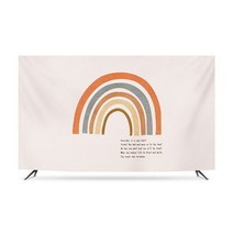 명화 티비 TV 덮개 가리개 인치 종류별 무지개 럭셔리 거실 모니터 먼지 커버 42 55 65 75 액자 풍경 HA11, 37인치 무지개