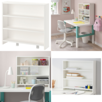 이케아 어린이책상 PAHL 폴 책상선반 화이트 64x60 cm