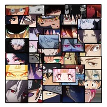 노트북스티커 캐리어스티커 만화 애니메이션 주주쓰 가이젠 마이 히어로 아카데미아 캐릭터 눈 스티커 40 개 수하물 노트북 스케이트 보드 데칼 어린이 장난감, [01] Anime Eyes-40pcs