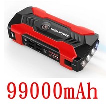 파워뱅크 캠핑용파워뱅크 (에서 선박 us) 99000mAh 자동차 점프 스타터 보조베터리 12V 시작 장치 3000A 부, 04 Red-99000mAh