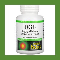 Natural Factors 네추럴팩터스 감초뿌리추출 아니스 씨 스테비아잎 분말 90츄어블정 DGL Licorice Root