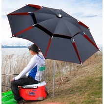 낚시파라솔/대형파라솔/2중파라솔/레저/캠핑/야외활동/자외선차단/2중 팔각 대형 파라솔, 블루2m