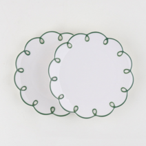 플레이팅 꽃모양 접시 세트 브런치 디저트 플라워 그릇, 그린, 접시R 2개