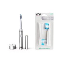 Pop Sonic The Ultimate Pro Toothbrush(Silver) Bonus 2 Pack Replacement Head - Rechargeable Toothbrus