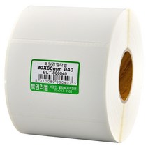 북원라벨 감열지 80X60mm 지관40mm 롤라벨 감열라벨 BLT-806040 바코드용라벨지