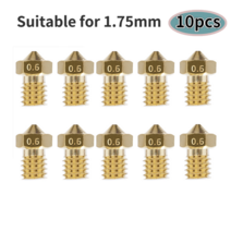 소모품 175-30mm3D 프린터 압출기 황동 노즐 인쇄 조리개 01 ~ 10mm 헤드 액세서리, 1.75-0.6mm 10개