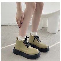 나루니 여성워커 워커부츠 두꺼운굽 스키니 짧은부츠 그린 캐주얼 가을 겨울 5cm 5cm굽