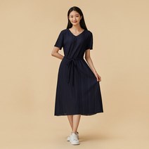 [JAJU/자주] 여 올데이 플리츠 플레어 원피스_네이비