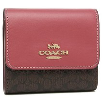 Coach 코치 중지갑 시그니처 미니 지갑 브라운 핑크 여성 CF369 IMV3E 428734