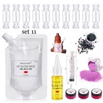립글로즈 립틴트 립밤 립라이너 잘 지워지지 않는 착색 타투 립스틱 틴트 반짝이는 립글로스 diy 키트 새로운 모이스춰 라이징 립글로스베이스 젤 립글로스 튜브 용기 나비 레이저, 세트 11